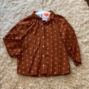Madewell XXS 3/4 sleeve button down the front top